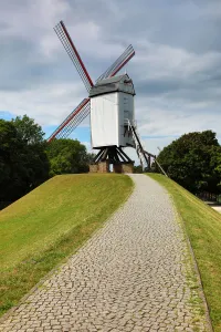 Belgium: Bonne Chieremolen windmill, Bruges, Belgium