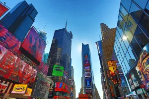 States: Buildings in Times Square, New York. America