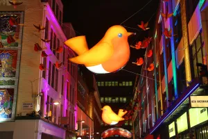 Decorations: Carnaby Street Christmas Lights switched on, London, England