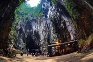 Religious: The Cathedral or Temple Cave at the Batu Caves, a Hindu shrine in Kuala Lumpur, Malaysia