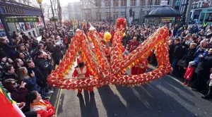 Chinese New Year 2018: Chinese New Year Parade for Year of the Dog, London, UK - 18 Feb 2018