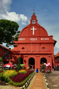 Melaka: Christ Church in Dutch Square, known as Red Square, in Malacca, Malaysia