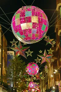 Xmas: Christmas lights and decorations in Carnaby Street, London