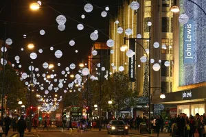 Christmas lights and decorations in London, England