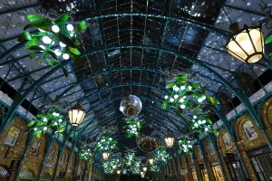 Christmas Lights like Mistletoe in Covent Garden Market, London
