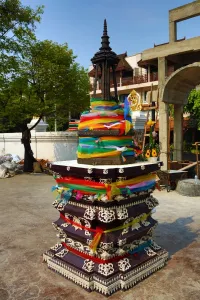 Chiang Mai: City Pillar Shrine at Wat Chedi Luang Temple in Chiang Mai, Thailand