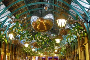 Silver: Covent Garden Mistletoe Christmas decorations and lights, London