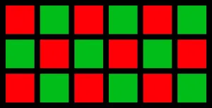 Square: Creative checkerboard pattern of coloured and black and white squares background design