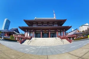 Hall: Daiden (Hondo) the main hall of Zojoji Temple in Tokyo, Japan