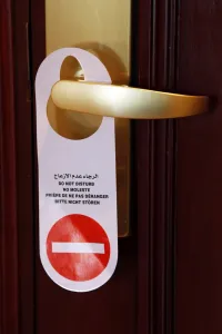Stock Geography: Do not disturb sign