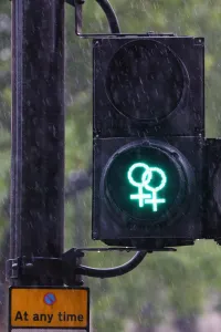 Symbol: Diversity Pedestrian Traffic Signals unveiled in support of Pride in London