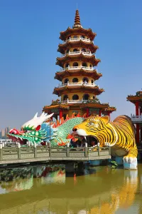 Dragon and Tiger Pagodas temple at the Lotus Ponds, Kaohsiung, Taiwan