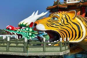 Dragon and Tiger Pagodas temple at the Lotus Ponds, Kaohsiung, Taiwan