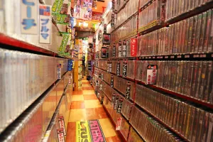 Shops: DVD section of a Japanese sex shop, Tokyo, Japan