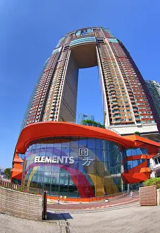 Prints of Elements shopping centre and mall and The Arch apartment building in Kowloon above Kowloon Station, Hong Kong, China Hong Kong Images: Elements shopping centre and mall in Kowloon, Hong Kong, China