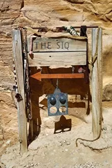 Entrance sign to the Siq, Petra, Jordan