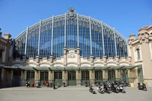 Train: Estacio del Nord railway station in Barcelona, Spain