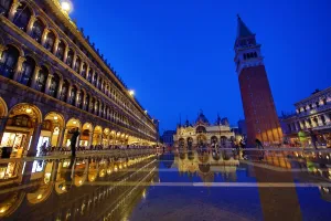 Saint: Flooding in St. Marks Square in Venice, Italy