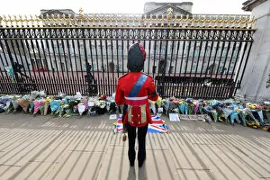 Floral tributes laid at Buckingham Palace on the death of Prince Philip