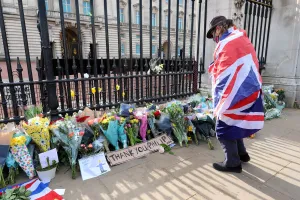 Floral tributes laid at Buckingham Palace on the death of Prince Philip