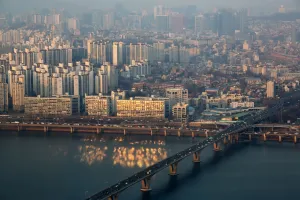 Dusk: General view of the Seoul city skyline at dusk in Seoul, Korea