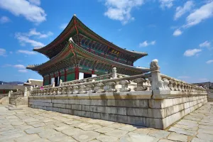 Seoul, Korea: Geunjeongjeon Hall Throne Room at Gyeongbokgung Palace in Seoul, Korea
