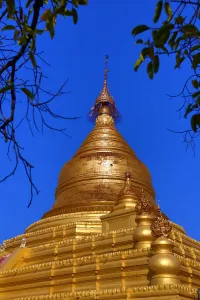 Mandalay, Myanmar: Gold stupa of Kuthodaw Pagoda, Mandalay, Myanmar (Burma)