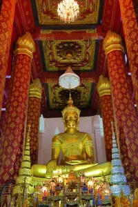 Wonders Of Thailand: Golden crowned Buddha Statue, Wat Na Phra Mane, Ayutthaya, Thailand