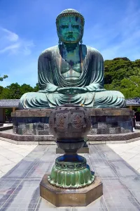 Tokyo, Japan: The Great Buddha of Kamakura, a statue of Amida Buddha, known as Daibutsu