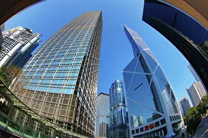 Prints of Tall modern skyscrapers The Henderson and Bank of China Tower in the skyline of Hong Kong, China Hong Kong Images: The Henderson modern skyscraper in Hong Kong, China