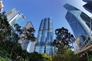 Prints of Tall modern skyscrapers The Henderson and Bank of China Tower in the skyline of Hong Kong, China Hong Kong Images: The Henderson modern skyscraper in Hong Kong, China