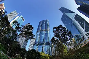 Prints of Tall modern skyscrapers The Henderson and Bank of China Tower in the skyline of Hong Kong, China Hong Kong Images: The Henderson modern skyscraper in Hong Kong, China
