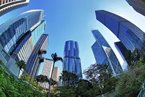 Prints of Tall modern skyscrapers The Henderson and Bank of China Tower in the skyline of Hong Kong, China Hong Kong Images: The Henderson modern skyscraper in Hong Kong, China