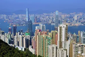 Prints of Hong Kong City Skyline and Victoria Harbour from Victoria Peak, Hong Kong, China Hong Kong Images: Hong Kong City Skyline and Victoria Harbour from Victoria Peak, Hong Kong, China