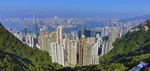 Scene: Hong Kong City Skyline and Victoria Harbour from Victoria Peak, Hong Kong, China