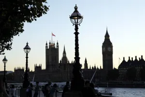 Stock Geography: Houses of Parliament and streetlamps