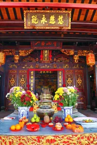 Religious: Incense burning on the altar at the Cheng Hoon Teng Chinese Temple in Malacca, Malaysia