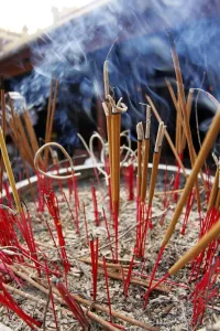 Worship: Incense sticks in Hanoi, Vietnam