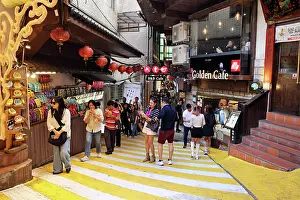Tourist: Jiufen Old Street shopping street, Jiufen, Taiwan ROC