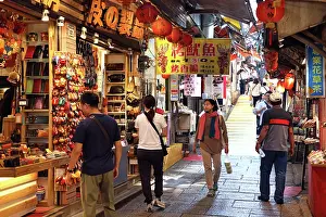 Tourist: Jiufen Old Street shopping street, Jiufen, Taiwan ROC