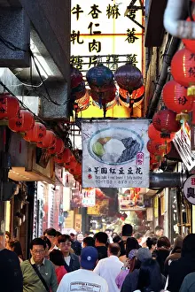 Tourist: Jiufen Old Street shopping street, Jiufen, Taiwan ROC