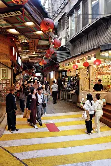 Tourist: Jiufen Old Street shopping street, Jiufen, Taiwan ROC