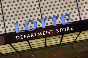 Seoul, Korea: Lotte Department Store sign in Jamsil in Seoul, Korea