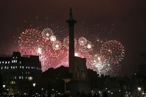New Years Eve Fireworks, Trafalgar Square, London