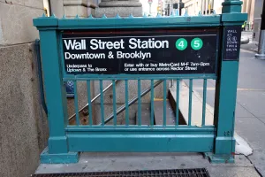 States: New York Subway station in Wall Street, New York. America