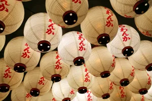 Lantern: Night street scene of Japanese paper lanterns in Shinjuku, Tokyo, Japan