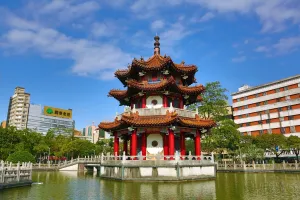 Memorial: Pagoda in the 228 Peace Memorial Park in Taipei, Taiwan