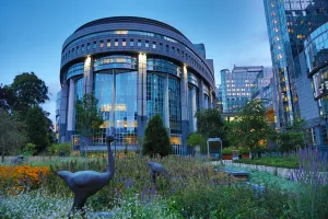 Paul Henri Spaak Building in the Hemicycle of the European Parliament Complex