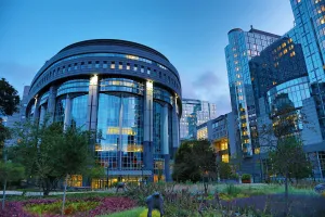 Belgium: Paul Henri Spaak Building in the Hemicycle of the European Parliament Complex