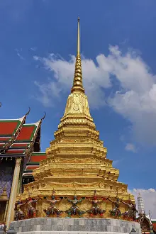 Bangkok, Thailand: Phra Suwannachedi gold chedi at Wat Phra Kaew Temple (Temple of the Emerald Buddha)